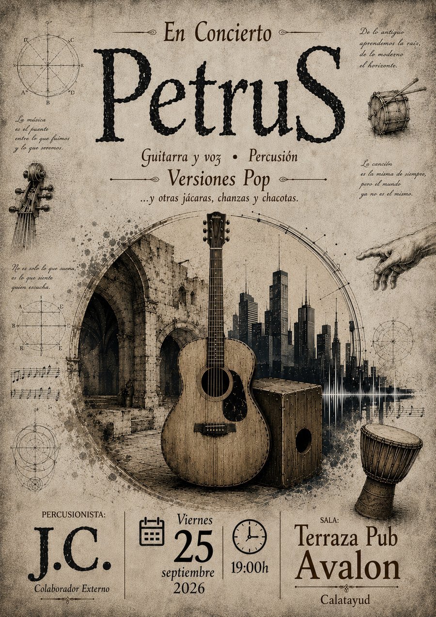 Cartel del concierto de PETRUS en el Pub Avalon